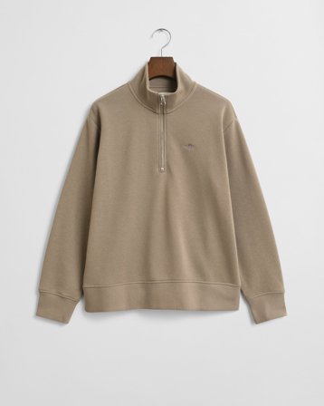 GANT Damen Sweatshirt mit Reißverschlusskragen (M) Beige