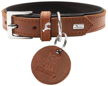 HUNTER Larvik Halsband 50, 55 & 60 cm Cognac/Svart