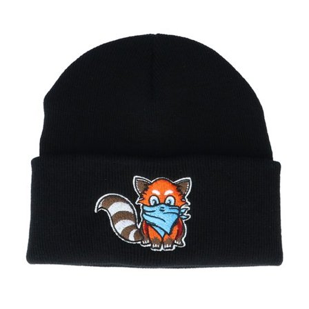 Iconic - Svart cuff Beanie - Hatsie The Red Panda Black Cuff @ Hatstore