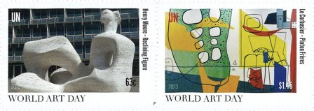 FN New York - Verdens Kunstdag - Postfrisk sæt 2v