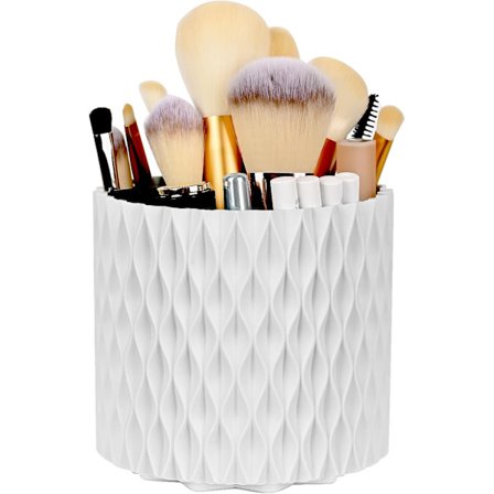 Makeup Organizer Børsteholder 360 Roterende Kosmetik Organizer Stor Kapacitet Opbevaringsboks til Makeupbord Skrivebord Badeværelse Bordplade