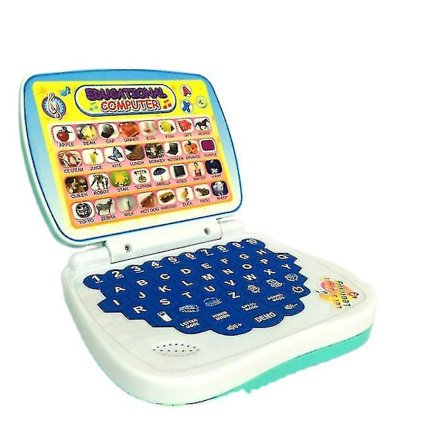 Laptop, læringstablet for barn med forskjellige spillmoduser, barnelaptop med bokstaver, tall, vokabular og dyr, læring