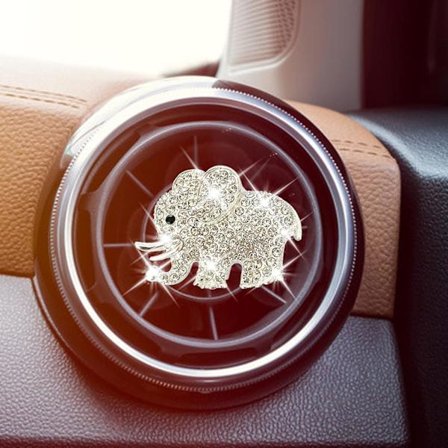Auto Diamant Elefant Bil Ventilklemme, Bling Bil Sjarm (Sølv) Sølv