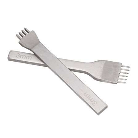 2 3 4 6 Tenner Lær Punch Pricking Iron Polert Hvit Stål Syl Stor Hull Støvel