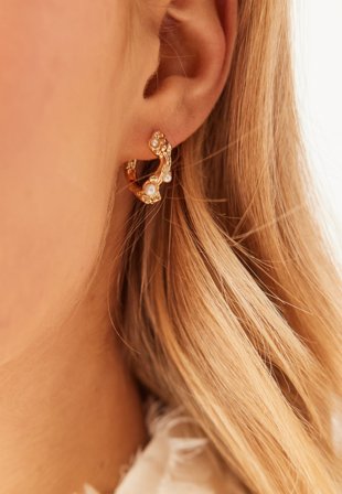 Pilgrim - Raelynn Earrings Gold-plated - Gold - Kläder - - Bubbleroom