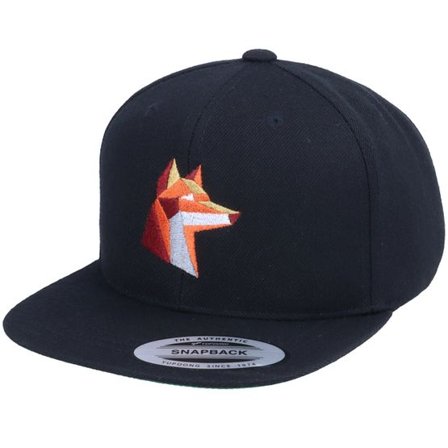Kiddo Cap - Svart snapback Keps - Kids Paper Fox Black Snapback @ Hatstore
