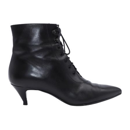 Saint Laurent Vintage Pre-owned Charlotte Sko in Leather Sort, Dame, Størrelse: 37 EU