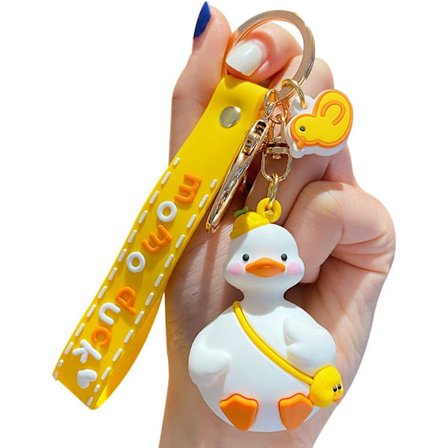 Søt Positiv Energifull Hilsen And Nøkkelring for Gutter og Jenter