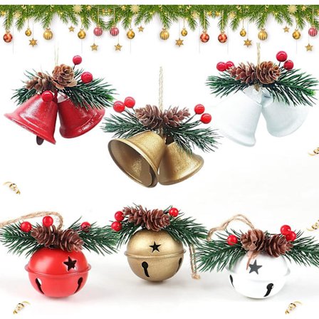 6 stk. juleklokke-pynt - store juleklokker - håndværk