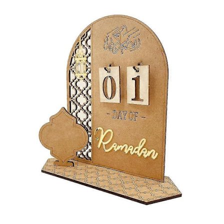 Ramadan Adventskalender Träfönsterkalender Dekorationer För Hemmet, 30 Dagar Till Eid, Ramadan Present Till Barn