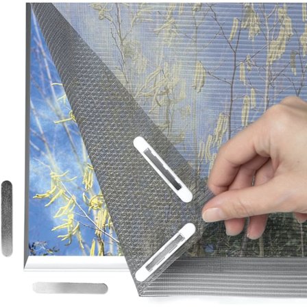 Innovativ magnetisk festeanordning for myggnett, maks. mål 150 x 130 cm, med 12 magneter [Antrasitt]