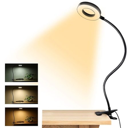 Festmontert LED Leselys USB Ladbar Bordlampe med Fleksibel Arm