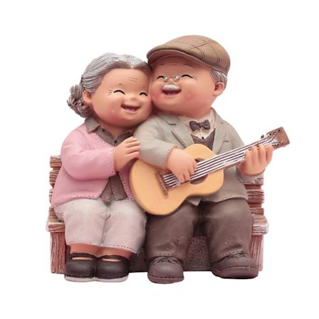 Kjærlige eldre par figurer dekorative harpiks besteforeldre par skulptur for bryllupsdag