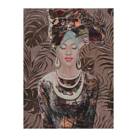 Jungle Lady lærredskunst, 76x100cm, flerfarvet