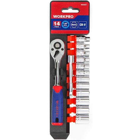 1/4" set med 72 tänder och Cr-V-hylsor 14 delar