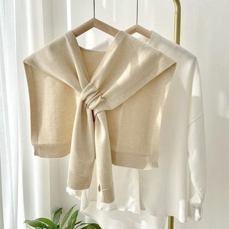 Strikket Sjal Cross Sjal BEIGE