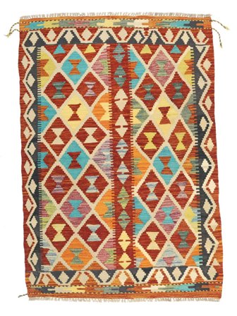 Kilim Afghan Old Style Rug 102X148 Dark Red/Brown Wool, Afghanistan
