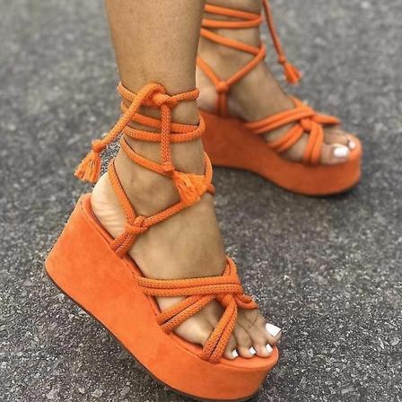 Womens Open Toe Wedges Holiday Casual Halkfria skor Fashionabla plattformsandaler - Perfet EU 38