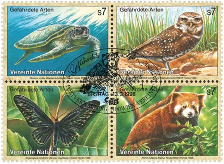 FN Wien - Truede dyr 1998 - Stemplet sæt 4v