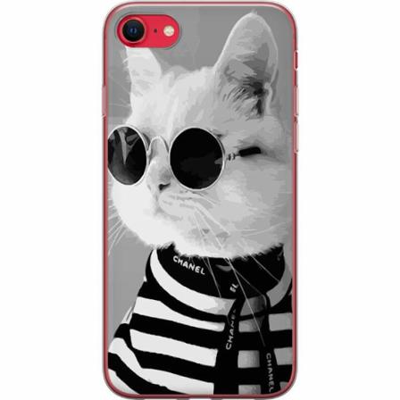 Apple Iphone Se (2020) Genomskinligt Skal Fancy Cat