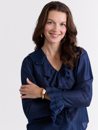 MATCH - Mya bluse - Va Vite - Str. 38 - Dame - Skjorter & Bluser - Blå - 54% modal, 30% viskose og 16% polyester - resirkulert