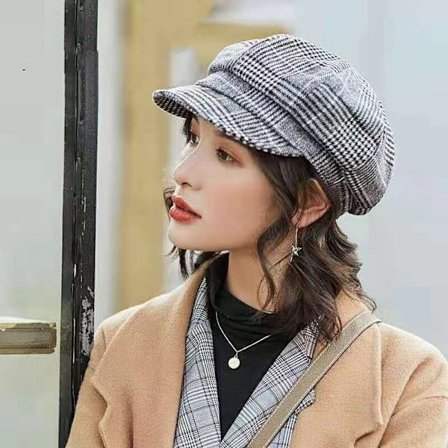 Höst & vinter ny dammode åttkantig hatt höst koreansk