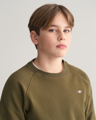 GANT - Teens collegegenser med rund hals juniper green
