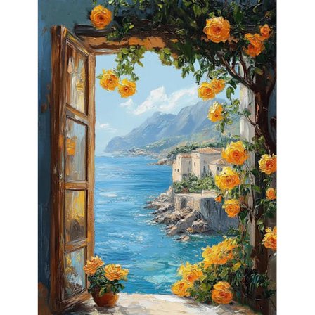 Diamond Painting Kits til voksne, Blomster 5D Diamond Art Kits til begyndere, Hav DIY Fuld Runde Bor Mal med Diamanter Kunst til Hjemmevæg Dekoration 