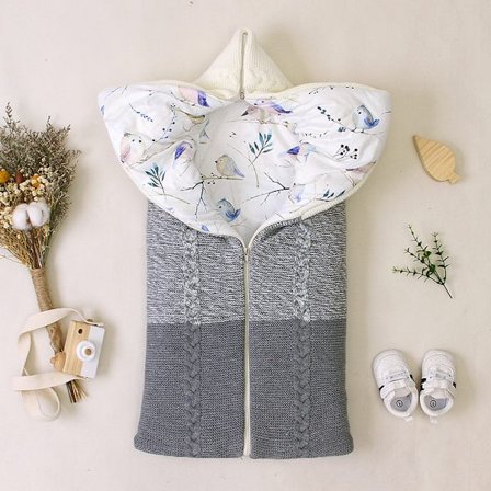 Termisk åkpåse för barnvagn - Mjuk varm fleecefilt för 0-12 månader (Off-White)