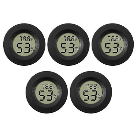 5-pack Hygrometer Termometer Digital LCD-skärm Fuktmätare för Luftfuktare Avfuktare