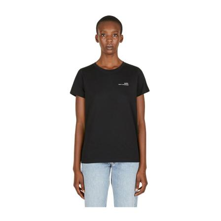A.p.c. Item Logo T-Shirt , Zwart , Dames , Maat: XL