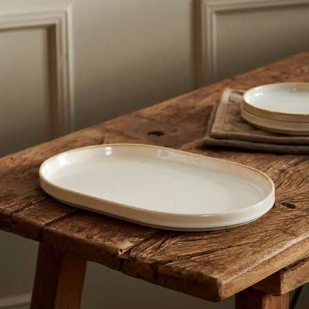 Mineral Marble Serveringsfat i keramik 30cm - Vit