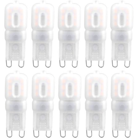 10 stk. G9 1,5W LED-pærer 14 stk. til loftlampe Varm hvid (230V)