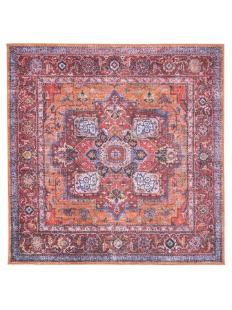 Alfombras Cocina Georgia Oriental 240X240 Algodón Rojo/Azul