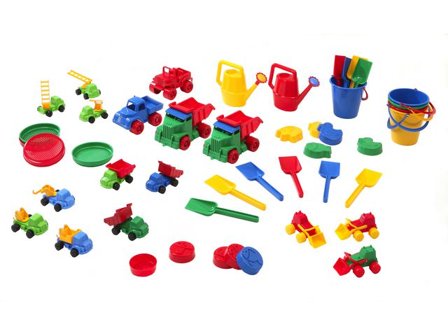 NYBY Sandlek set 47 delar - Lyreco - Skola och förskola - Lekmaterial - Sandlek och vattenlek