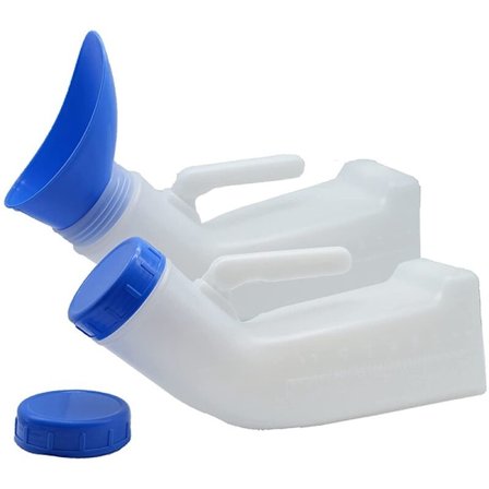 2 Pak Unisex Anti-Splash Urinals til Mænd og Kvinder med Skruelåg Urinals Tragt til Udendørs Rejser