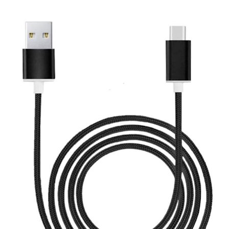 Typ C-kabel för Google Pixel 5 Nylonflätad USB-kabel 1,3 meter snabbladdning-synkronisering-dataöverföring Typ C-kabel - SVART
