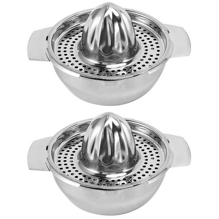 2X Rostfritt Stål Saftpress Glas Handpress Apelsin Citron Lime Saftpress