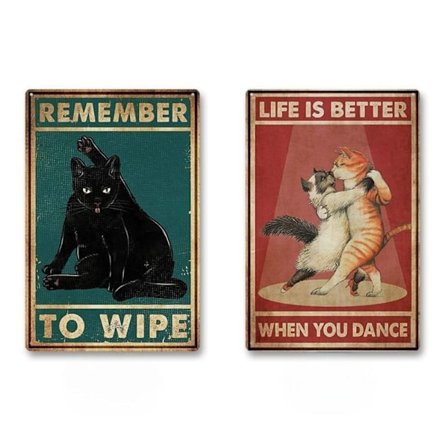 Pooper du Katteskilt Kat Badeværelsesindretning TYPE 1 TYPE 1