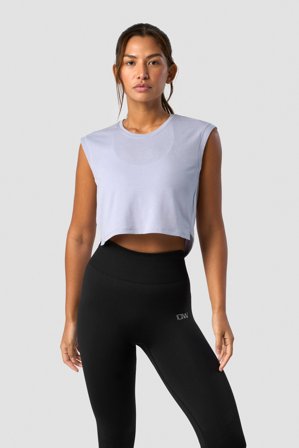 ICANIWILL - Stride Cropped Tank Wmn Light Blue- Tanks - Dames - sportkleding van ICIW