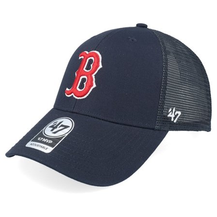 47 Brand - MLB Blå trucker Caps - Boston Red Sox Branson Mvp Navy Trucker @ Hatstore