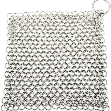 Gobesty valurautapuhdistin ketjupostia, ruostumattomasta teräksestä valmistettu ketjunpesin, 7 x 7 tuumaa KLB