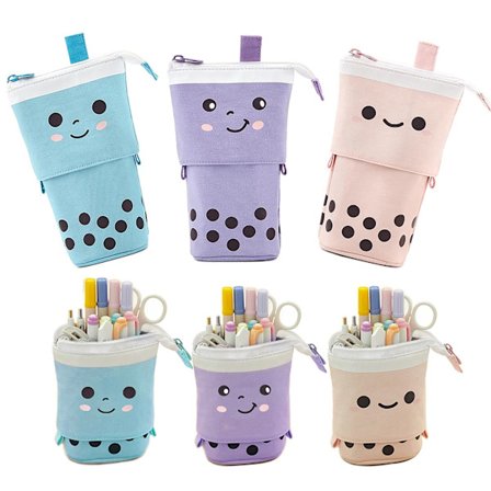 3 kpl Pop Up -penaali, teleskooppinen seisova kynäteline - Polka Dot -kangaskirjoitustarvikkeiden järjestäjä työpöydälle, kouluun ja matkoille, söpö 