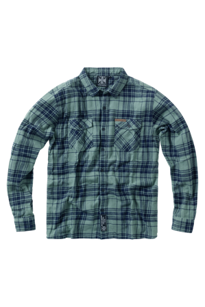 Flanelová Košile West Coast Choppers Rigid Zelená/Námořnická Modrá L