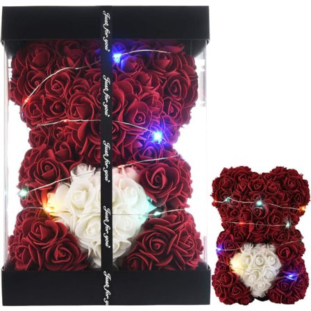 Rosbjörn damgåvor för födelsedagspresenter till mamma, present till flickvän, presenter till henne, vinröd