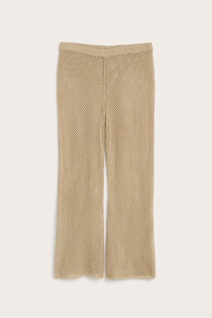 Kappahl | Hullstrikket bukse | Mørk beige