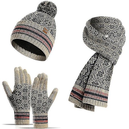 Dame Tørklæde, Handsker, Hue Sæt