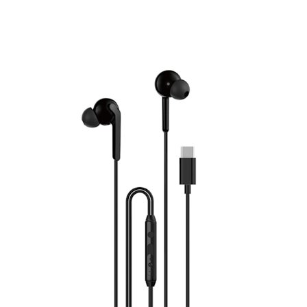 Dudao In-Ear Hörlurar USB-C 1.2m X3C Plus - Svart