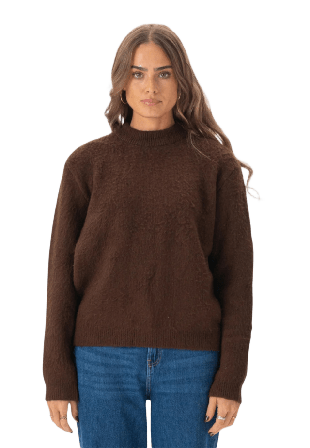 TeeShoppen Hazel Stickad Tröjor Dam Brun XS-S