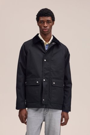 NN.07 Glenn Jakke Herre Sort Økologisk Bomuld